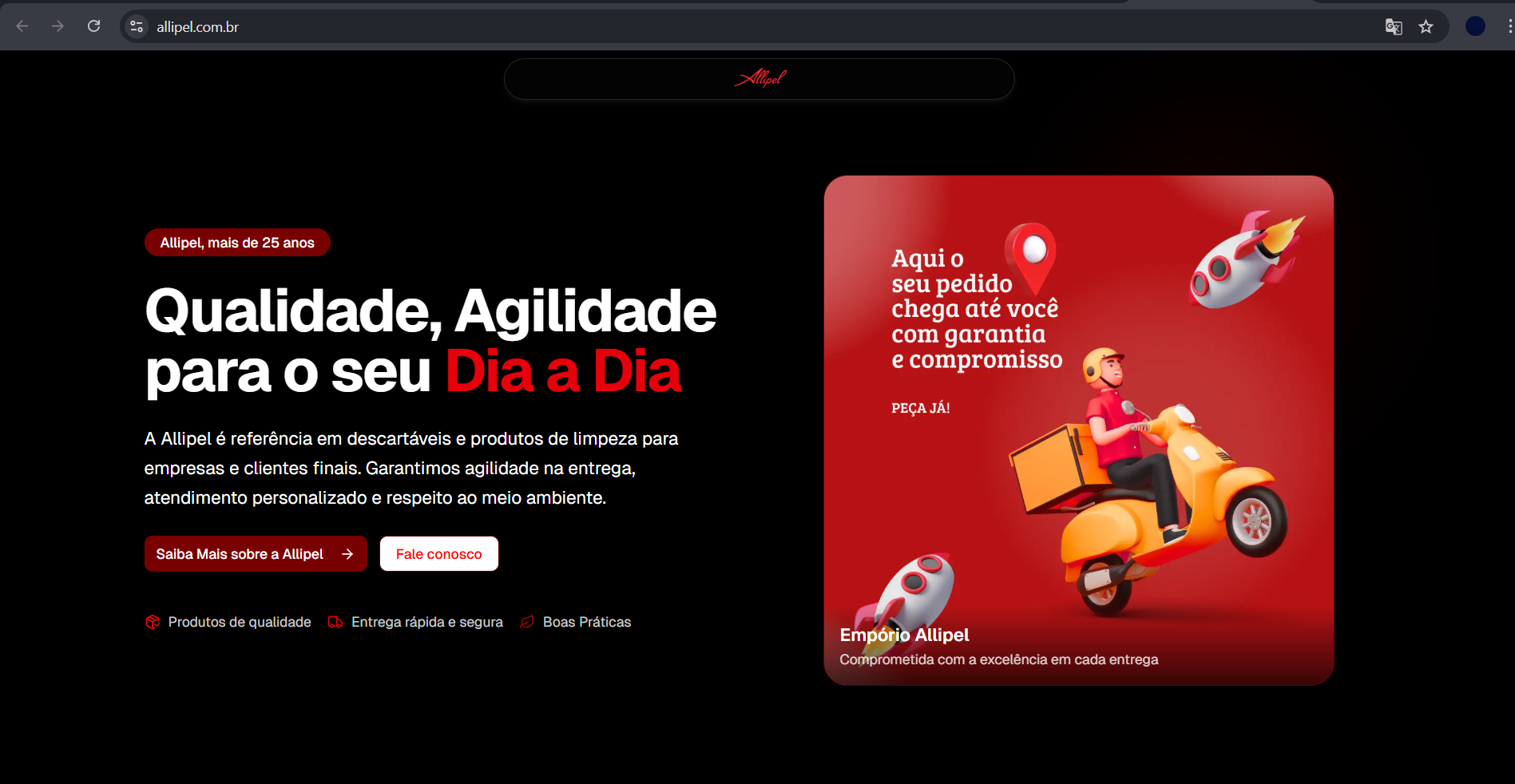 Allipel - Preview do site